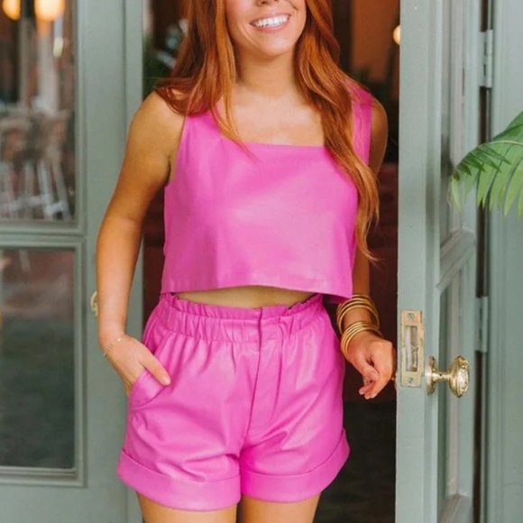 Buddy Love Peyton Paperbag Shorts Leather - M - Picture 2 of 5